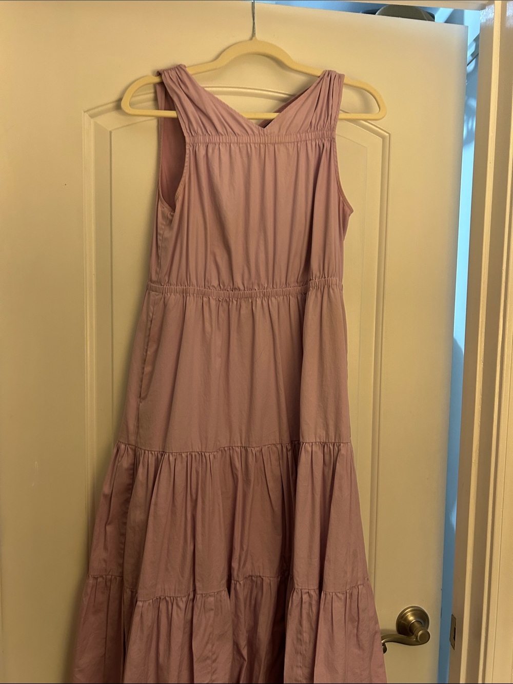Halogen Mauve Tiered Sleeveless Maxi Dress